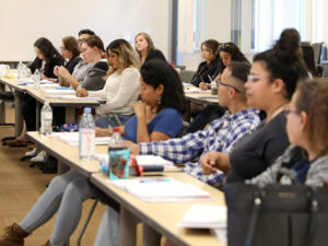 Class with group of people