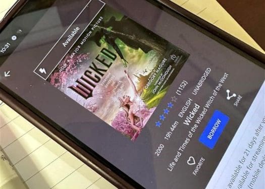 Wicked movie ad on cell phone