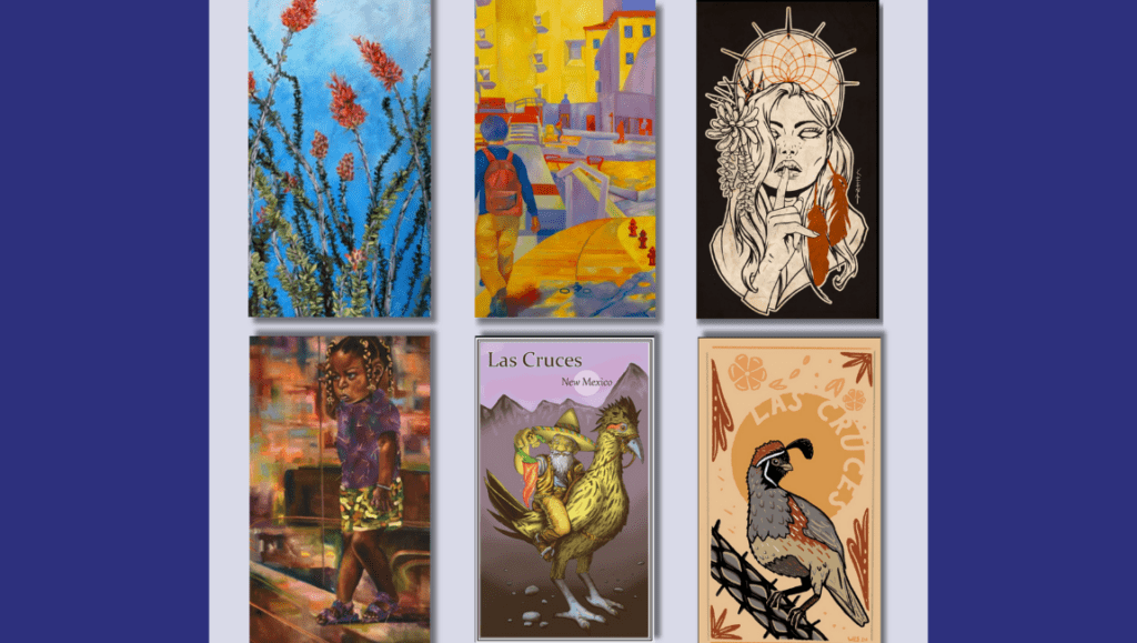 A photo of six different artwork