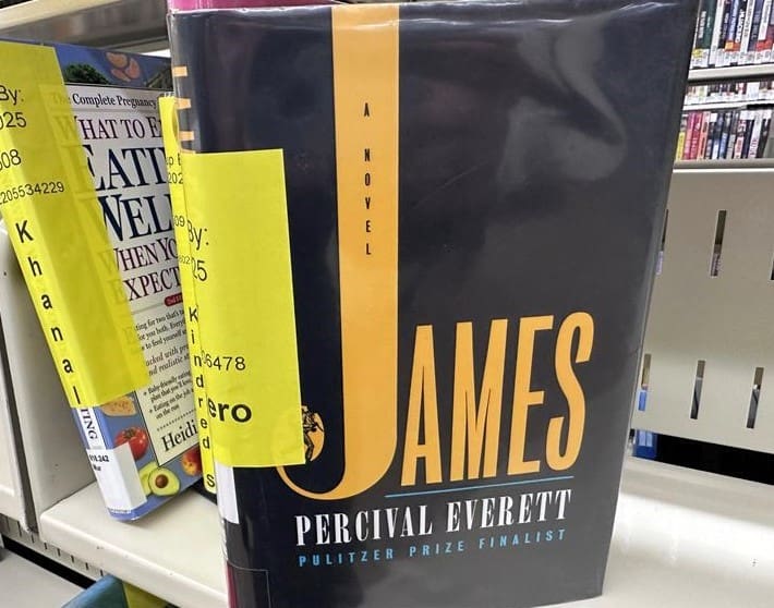 A book titled "A Novel" by James Percival Everett.