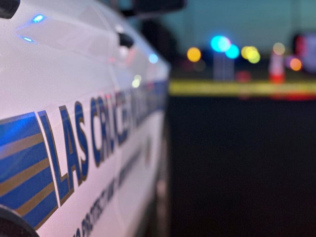 The side of a Las Cruces Police Department vehicle.