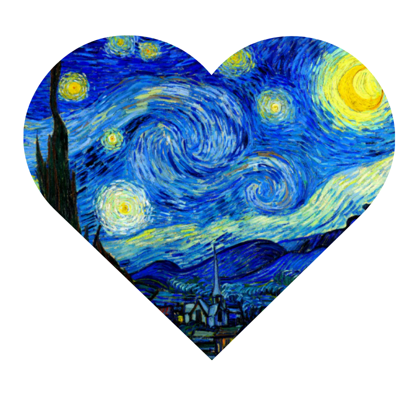 heart in Van Gogh Starry Night style