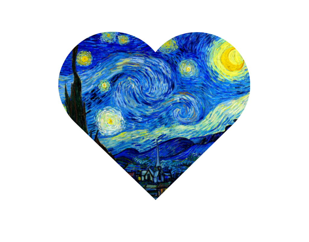 heart in Van Gogh Starry Night style