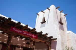 Branigan Cultural Center sign attached to the building.
