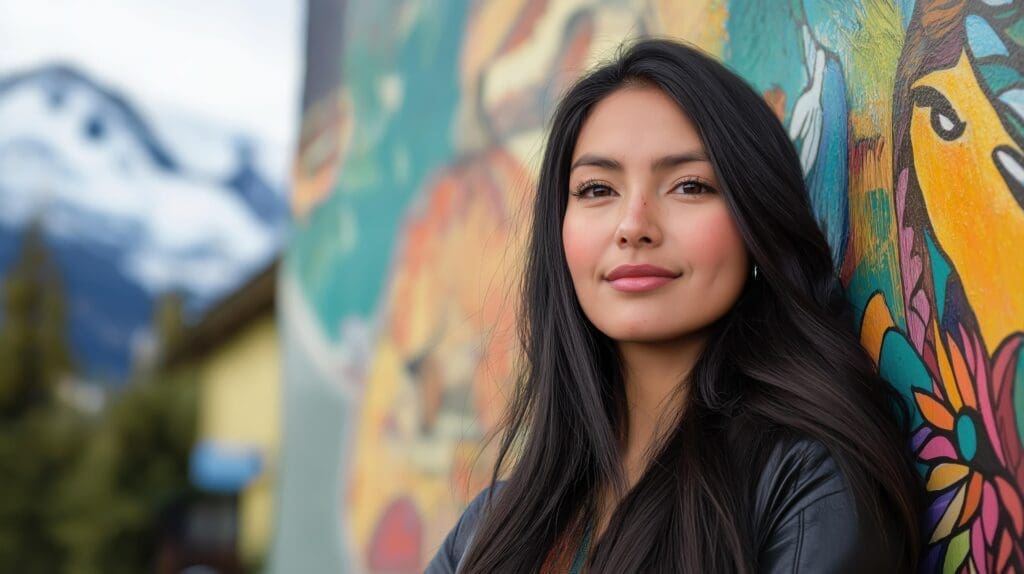 Girl standing by a wall