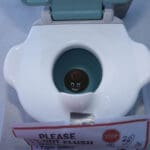toilet with poop emoji squishi