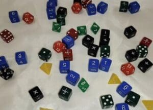 Different types of dice.