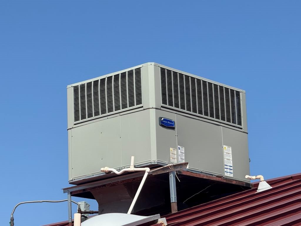 HVAC unit on a roof top.