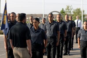 A picture of a group of male and female cadets