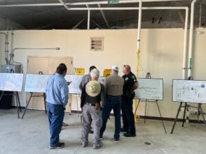 People looking at poster boards