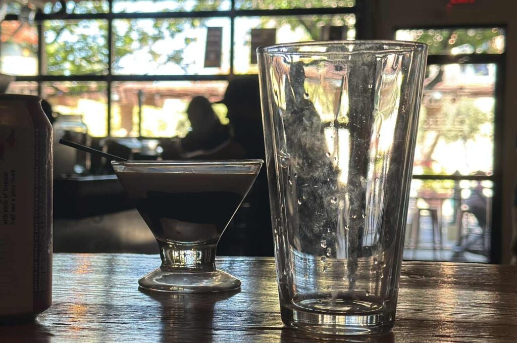 photo of an empty glass drink