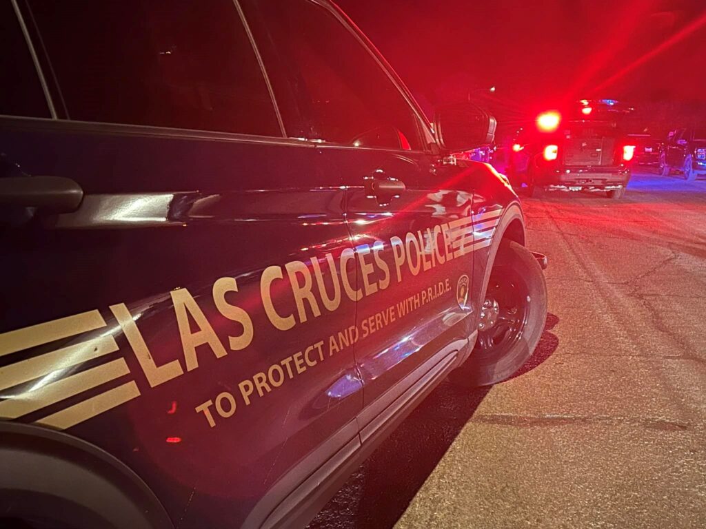 LCPD vehicle parked on the road at night.