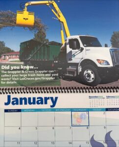 Picture of a grappler collecting branches in a calendar.