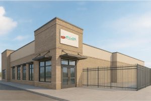 Exterior of El Caldito Soup Kitchen building in Las Cruces.