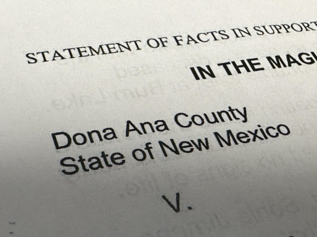 Image of a criminal complaint from Magistrate Court