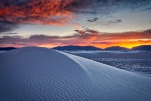 White Sands dunes at sunset